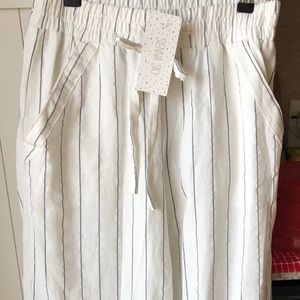 Wide-Leg Linen-Blend Pull-On Beach Pants